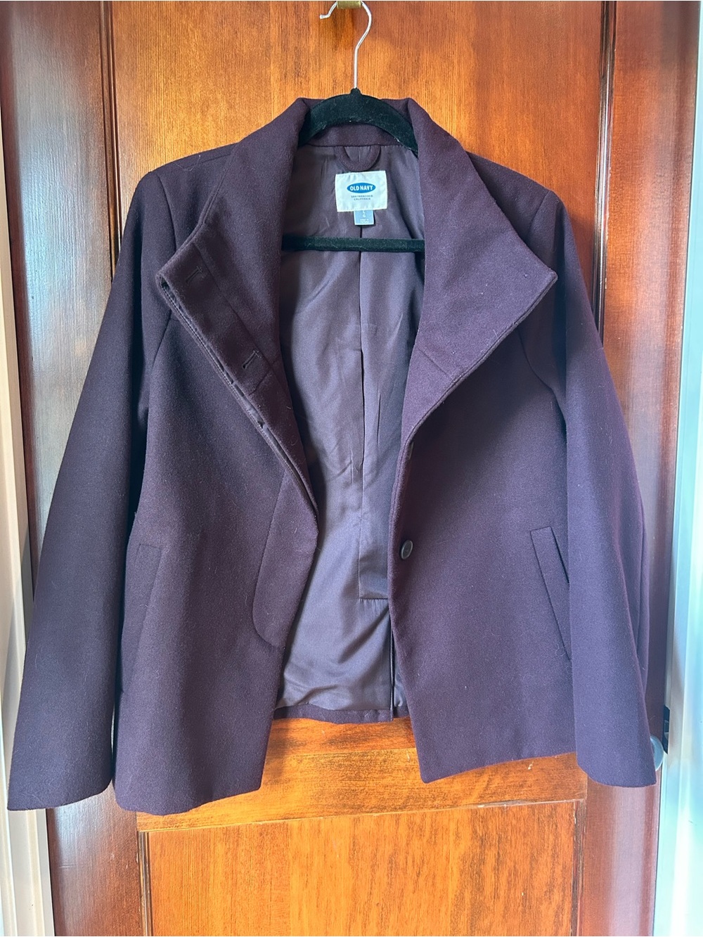 Old Navy Women's Deep Plum Peacoat Jacket